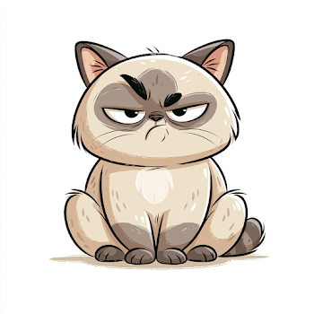 Sarcastic Cartoon Cat with Attitude