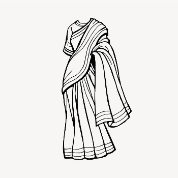 Saree dress drawing, vintage illustration | Free PSD - rawpixel