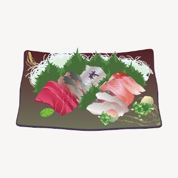 Sashimi platter collage element, Japanese | Free PSD - rawpixel