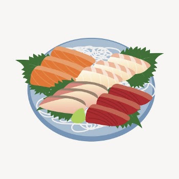 Sashimi platter collage element, Japanese | Free PSD - rawpixel