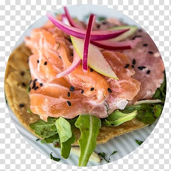 Sashimi Tostada Smoked salmon Ceviche Carpaccio, vegetable transparent background PNG clipart