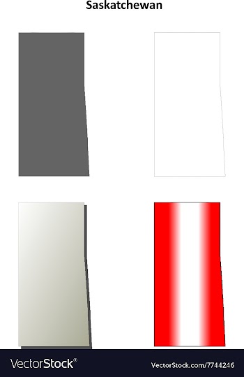 Saskatchewan blank outline map set vector image