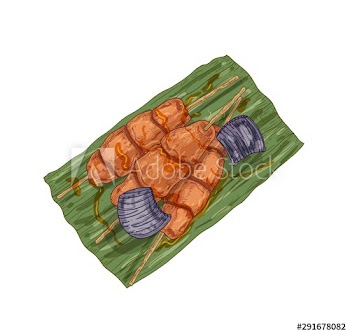 Satay, sate realistic vector illustration