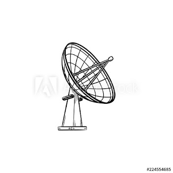 Satellite antenna hand drawn outline doodle icon