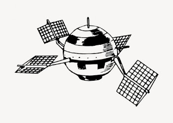 Satellite clipart, science illustration vector. | Free Vector - rawpixel