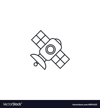satellite creative icon line from space