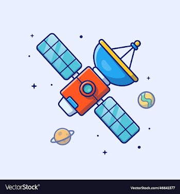 satellite in space cartoon