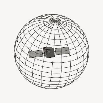 Satellite network  clipart, black | Free PSD - rawpixel