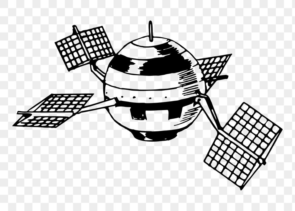 Satellite png sticker, science illustration, | Free PNG - rawpixel
