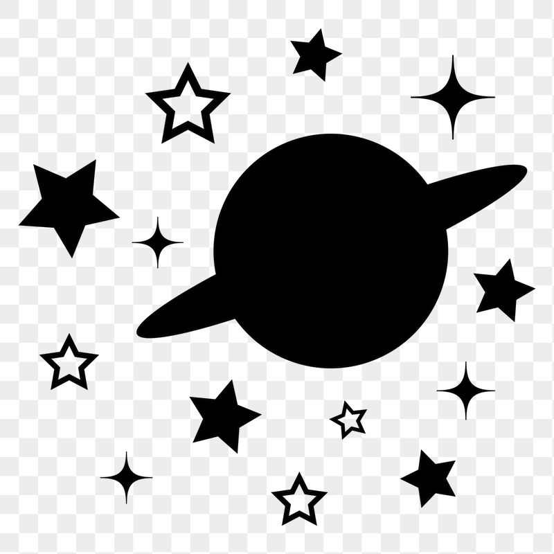 Saturn, galaxy png sticker, black | Free PNG - rawpixel
