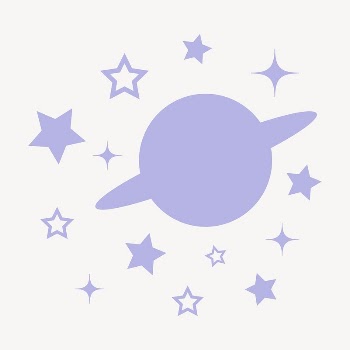 Saturn, galaxy sticker, purple stars | Free PSD - rawpixel
