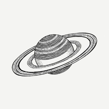 Saturn planet, galaxy drawing, vintage | Free PSD - rawpixel