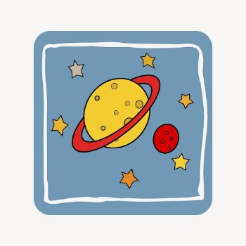 Saturn planet sticker, galaxy doodle | Free Vector - rawpixel