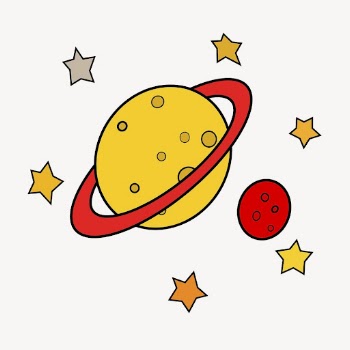 Saturn planet sticker, galaxy doodle | Free Vector - rawpixel