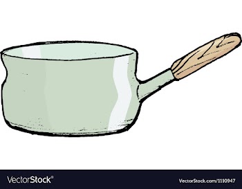 Saucepan with handle vector image