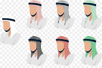 Saudi Arabia Keffiyeh - A Arabia man with a colorful turban 