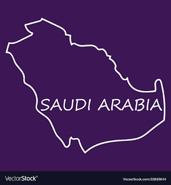 Saudi arabia map with flag vector image