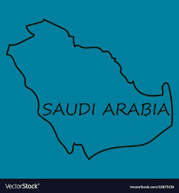 Saudi arabia map with flag vector image
