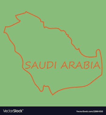 Saudi arabia map with flag vector image
