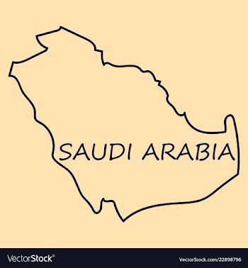 Saudi arabia map with flag vector image