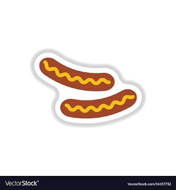 Sausage grilled sticker vector image