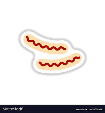 Sausage grilled sticker vector image