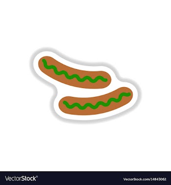 Sausage grilled sticker vector image