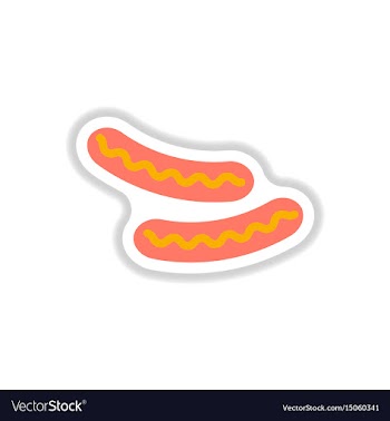 Sausage grilled sticker vector image