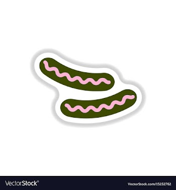 Sausage grilled sticker vector image