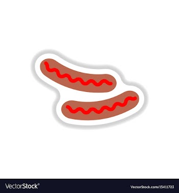 Sausage grilled sticker vector image