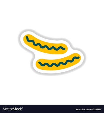 Sausage grilled sticker vector image
