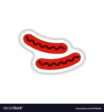 Sausage grilled sticker vector image