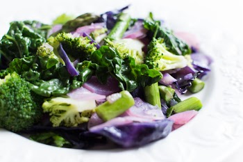 Sauteed spring seasonal vegetables 