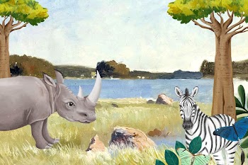 Savanna animals background, drawing design | Free Photo Illustration - rawpixel