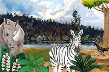 Savanna animals background, drawing design | Free Photo Illustration - rawpixel
