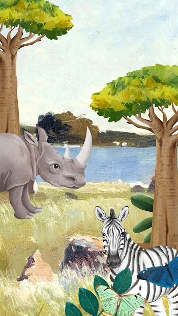 Savanna animals iPhone wallpaper, drawing | Free Photo Illustration - rawpixel