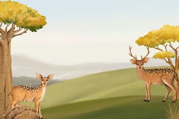 Savanna deer background, drawing design | Free Photo Illustration - rawpixel
