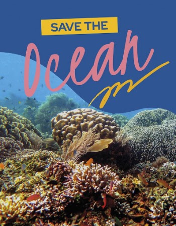 Save ocean flyer template, environmental | Free Vector Template - rawpixel