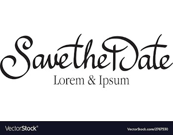 Save the date hand lettering vector image