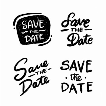 Save the date lettering set Free Vector