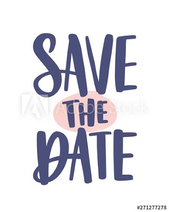 Save The Date phrase or message written with calligraphic font isolated on white background