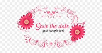 Save The Date Wedding Floral Ornament, Wedding Floral - Save The Date Png