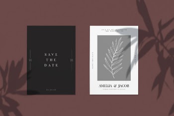Save the date wedding invitation card mockup Free Psd