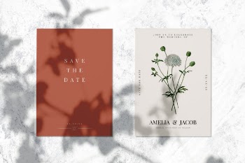 Save the date wedding invitation card mockup Free Psd