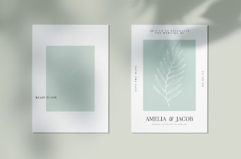 Save the date wedding invitation card mockup Free Psd