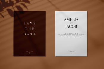 Save the date wedding invitation card mockup Free Psd