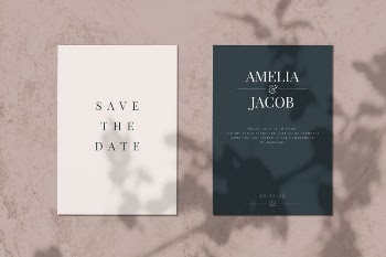 Save the date wedding invitation | Free PSD Mockup - rawpixel