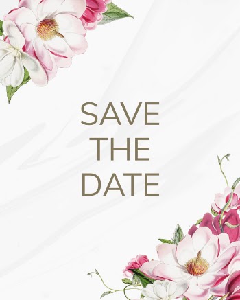 Save the date wedding invitation mockup card Free Psd