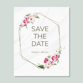 Save the date wedding invitation mockup card Free Psd