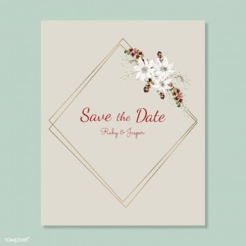 Save the date wedding invitation mockup card | Free stock illustration - 519160